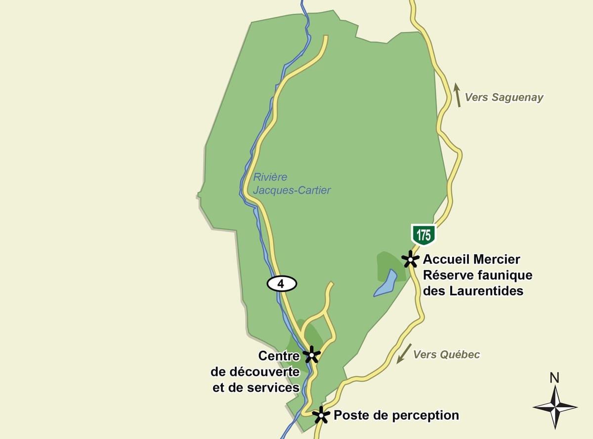 Χάρτης της jacques cartier εθνικό πάρκο trail