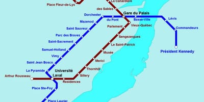 Quebec City χάρτης του μετρό