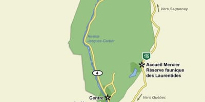 Χάρτης της jacques cartier εθνικό πάρκο trail