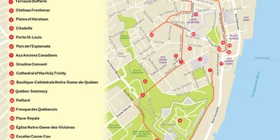 Χάρτης της Πόλης Quebec city hop on hop off